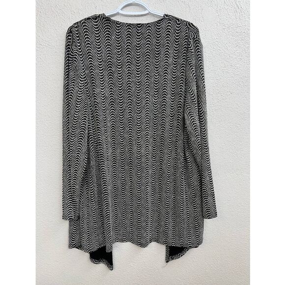 Onyx Nite Womens Long Sleeve Sparkly Silver Long Sleeve Open Front Cardigan - Picture 6 of 10